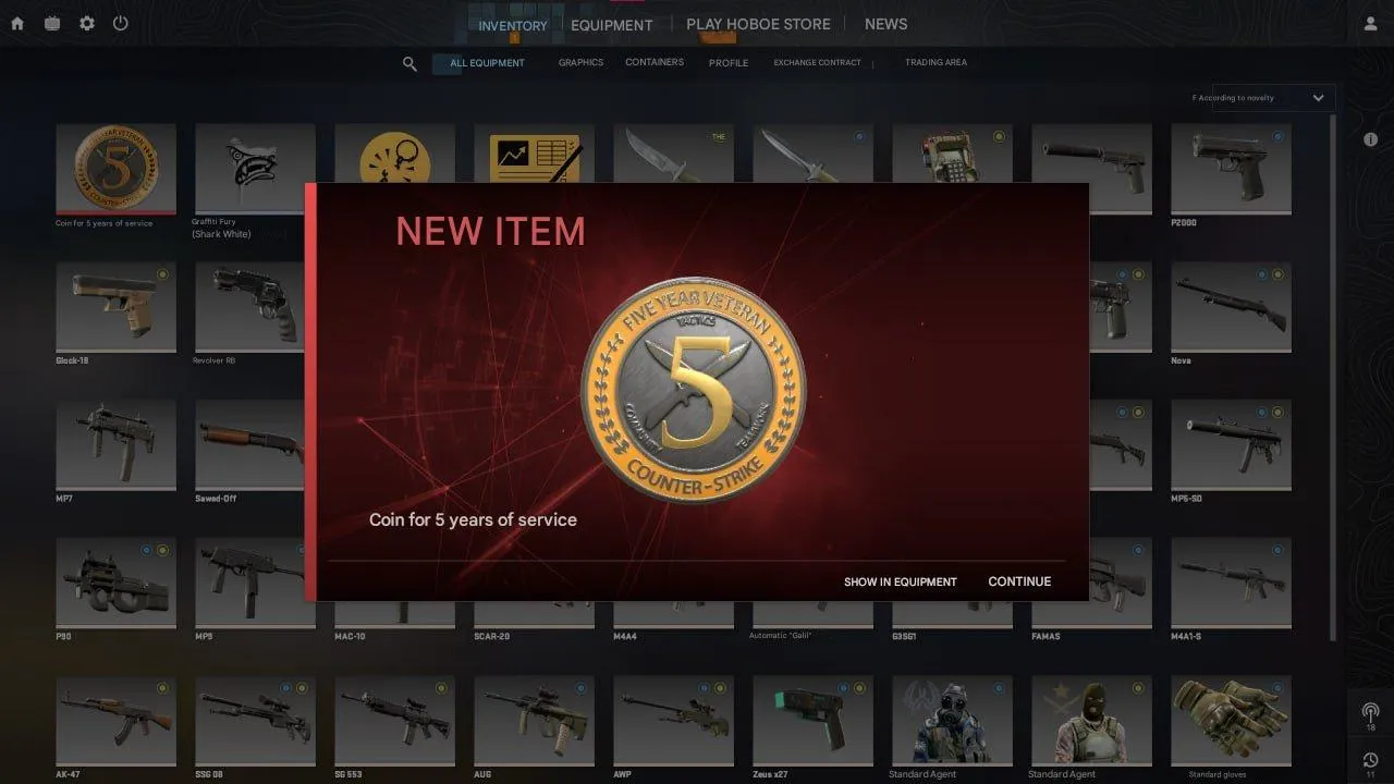 CS206 5-Year Veteran Medal, CS2 Prime, Open Market 